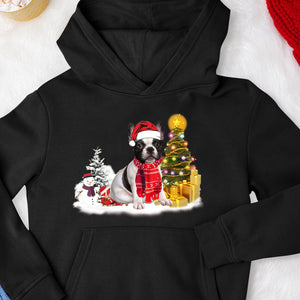 Unisex Merry Christmas French Bulldog Hoodie