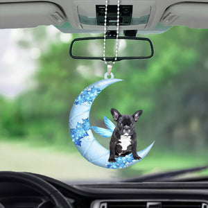 French Bulldog Angel From The Moon Car Hanging Ornament