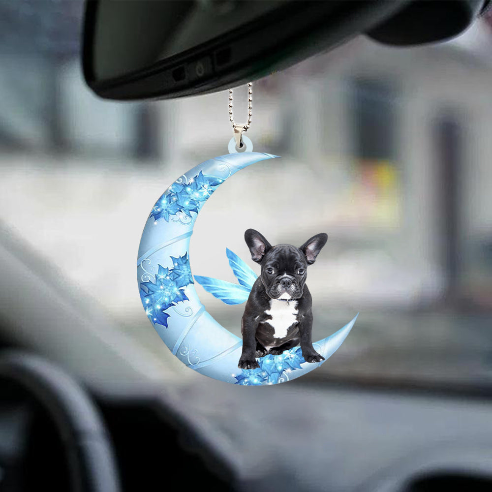 French Bulldog Angel From The Moon Car Hanging Ornament