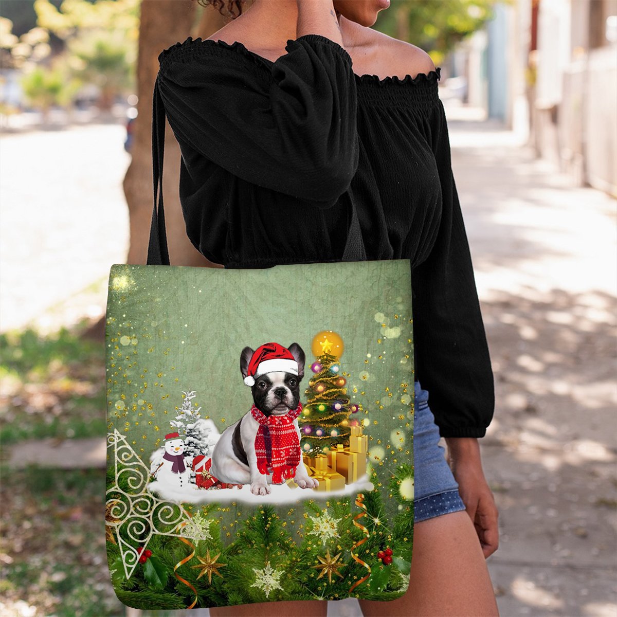 French Bulldog Merry Christmas Tote Bag