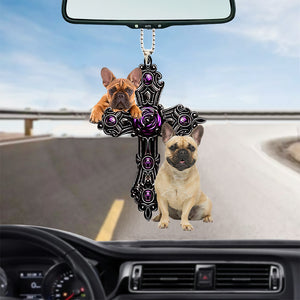 French Bulldog02 Pray For God Car Hanging Ornament