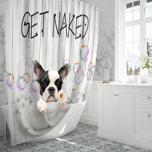 French Bulldog 02 Get Naked Daisy Shower Curtain