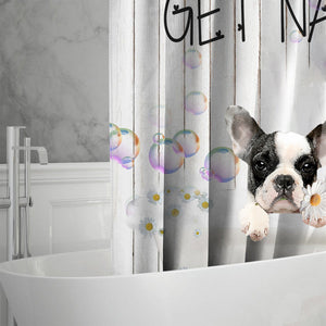 French Bulldog 02 Get Naked Daisy Shower Curtain