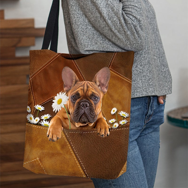 French Bulldog11 Holding Daisy  All Over Printed Tote Bag