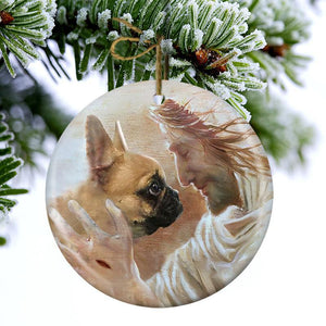 New Release -French Bulldog With God Porcelain/Ceramic Ornament