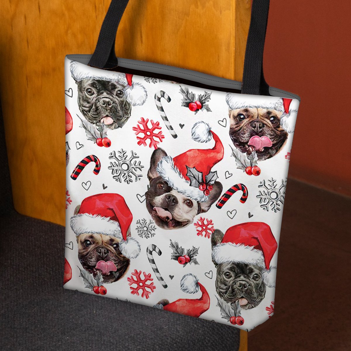 French Bulldog Merry Christmas Tote Bag