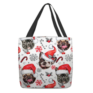 French Bulldog Merry Christmas Tote Bag