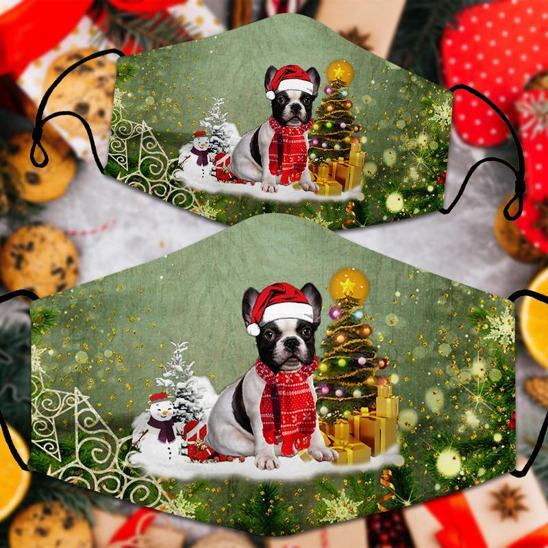 French Bulldog02 Merry Christmas Face Mask