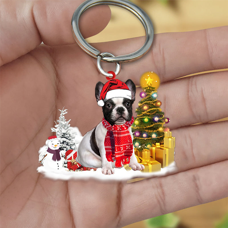 French Bulldog02Early Merry Christma Acrylic Keychain