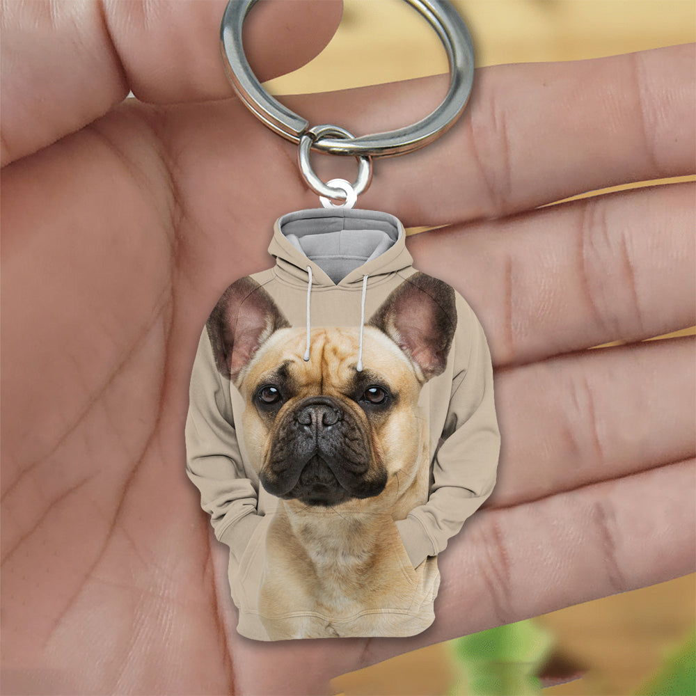 French Bulldog 3D Graphic Hoodie Acrylic Keychain