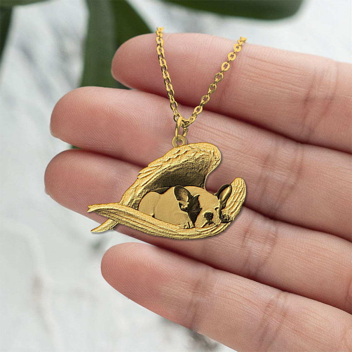 French Bulldog_1 Sleeping Angel Necklace