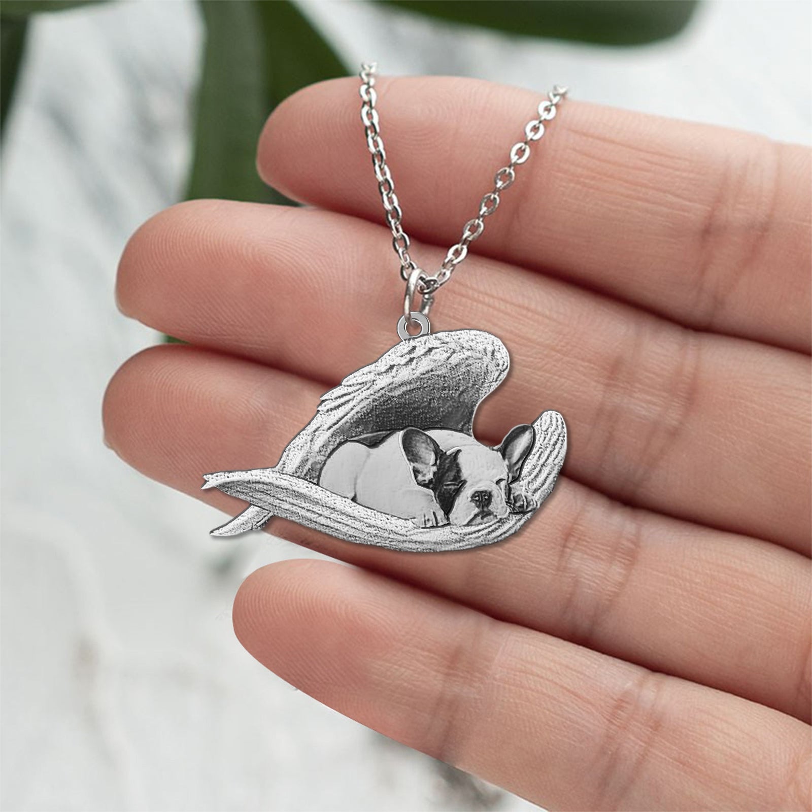 French Bulldog_1 Sleeping Angel Necklace
