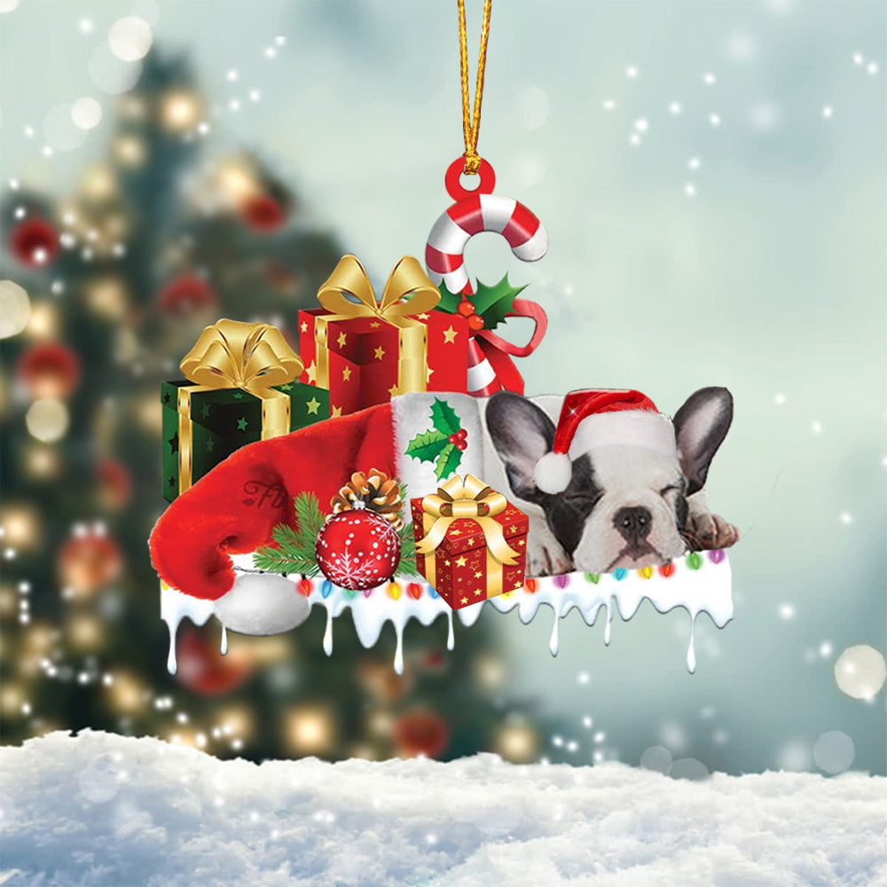 French Bulldog Merry Christmas Hanging Ornament-0211