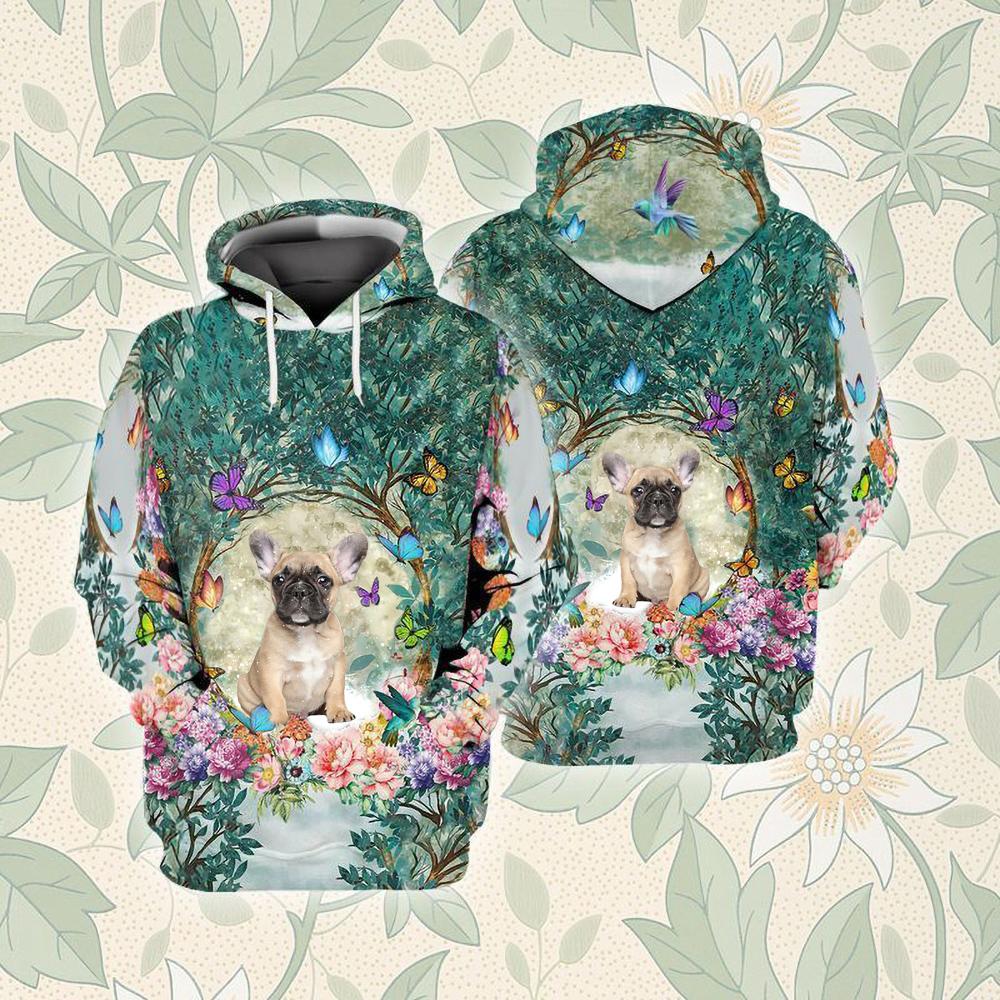 French Bulldog Among Forest Unisex Hoodie