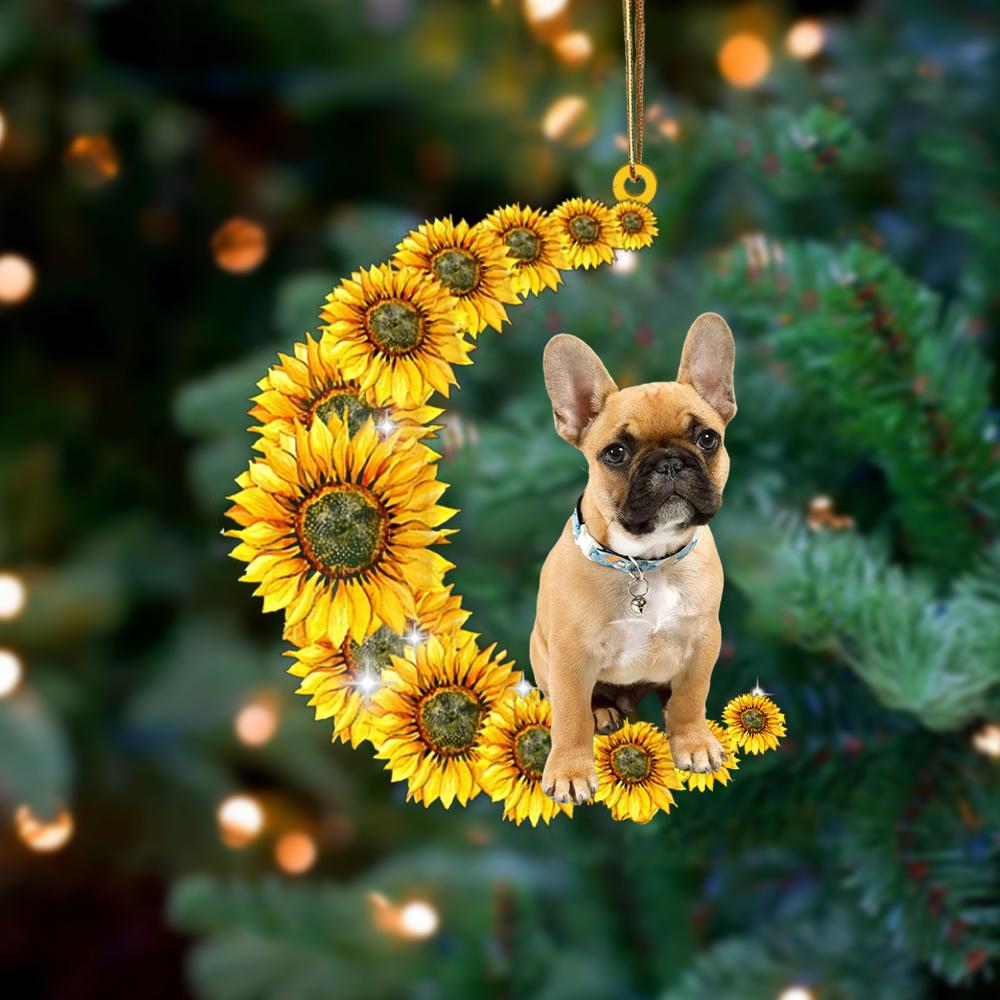 French Bulldog On Sunflower Moon Ornament