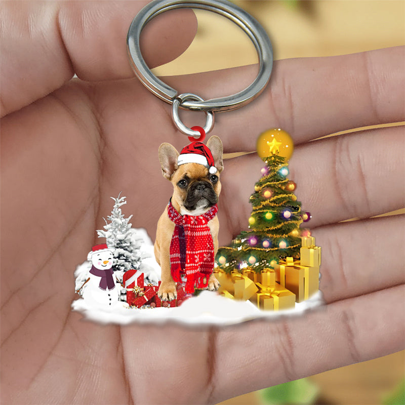 French Bulldog Early Merry Christma Acrylic Keychain