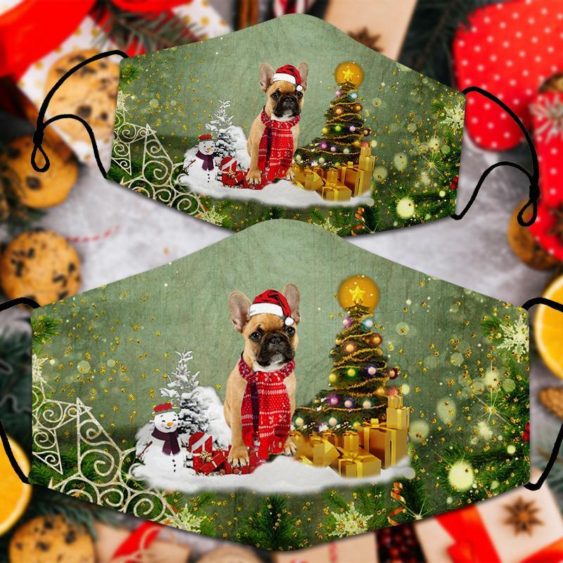 French Bulldog Merry Christmas Face Mask
