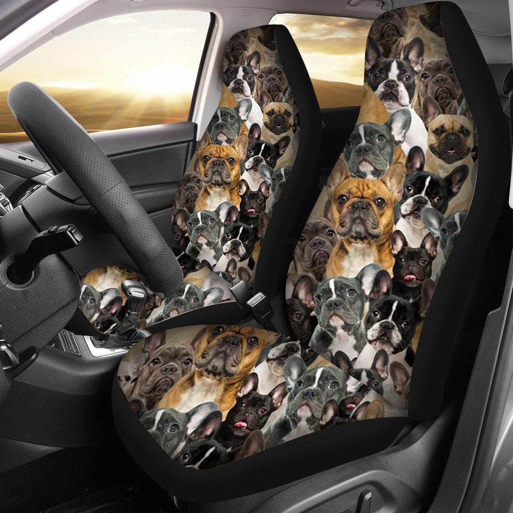 A Bunch Of French Bulldogs Car Seat Cover
