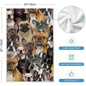 A Bunch Of French Bulldogs Kitchen Towel