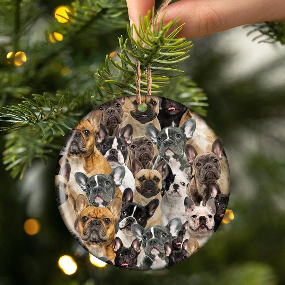 A Bunch Of French Bulldogs Porcelain/Ceramic Ornament