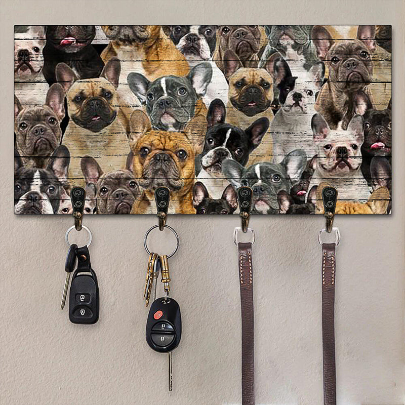 A Bunch Of French Bulldogs Key Hanger
