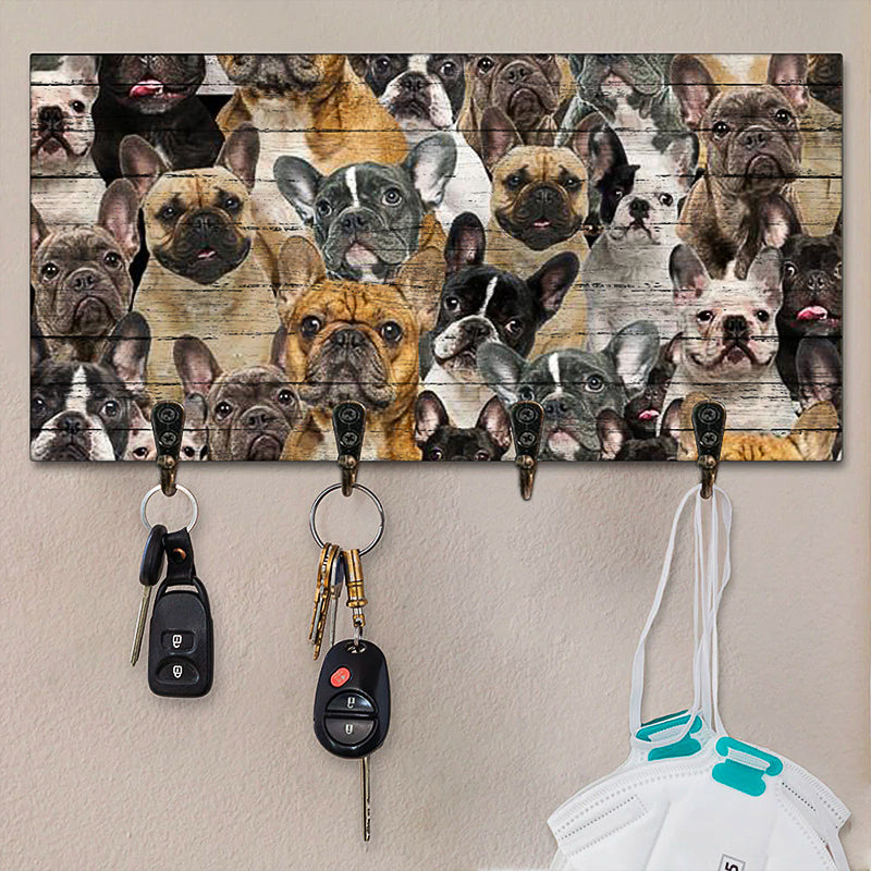 A Bunch Of French Bulldogs Key Hanger