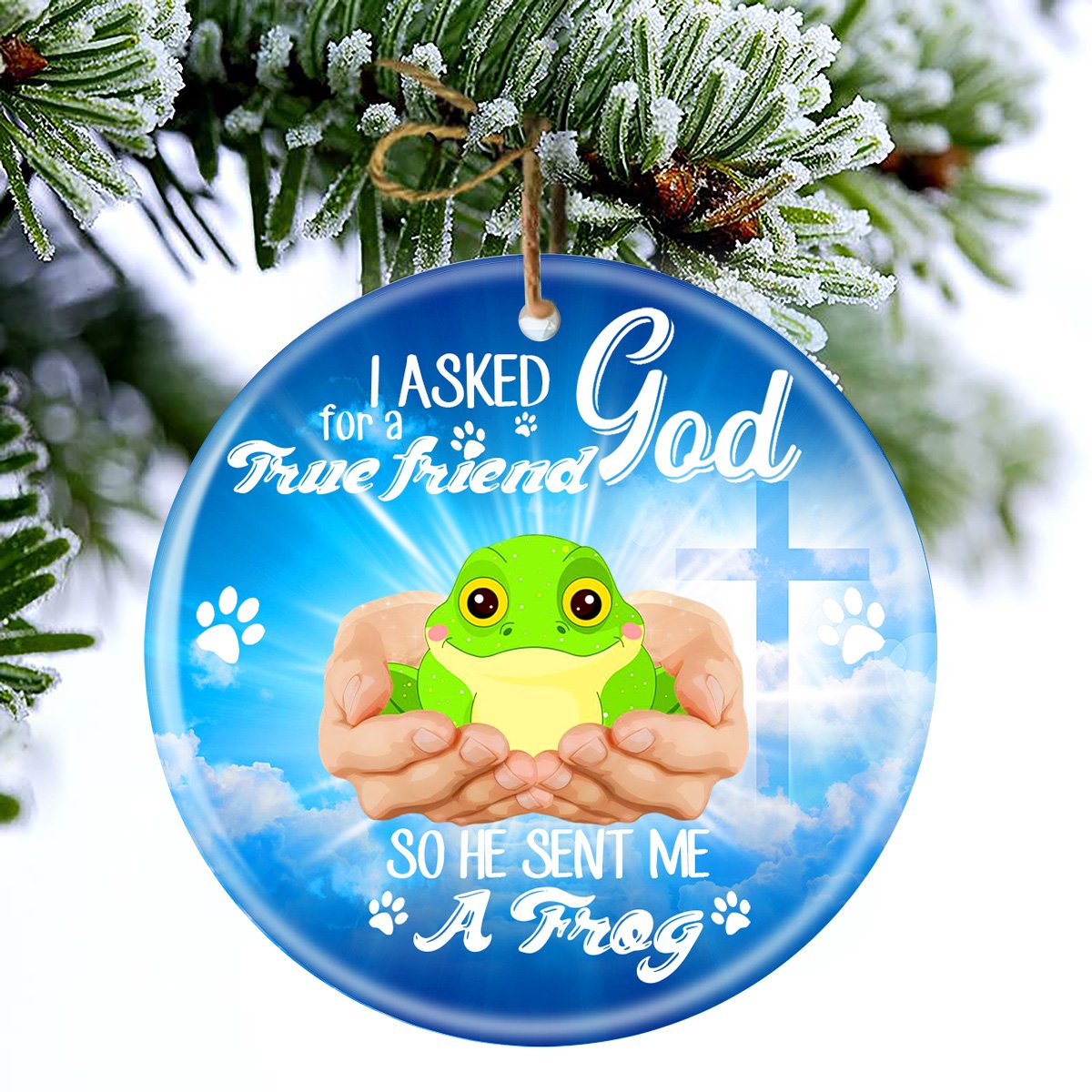 God Send Me A/An Frog Porcelain/Ceramic Ornament