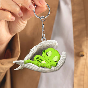 Frog Sleeping Angel Acrylic Keychain