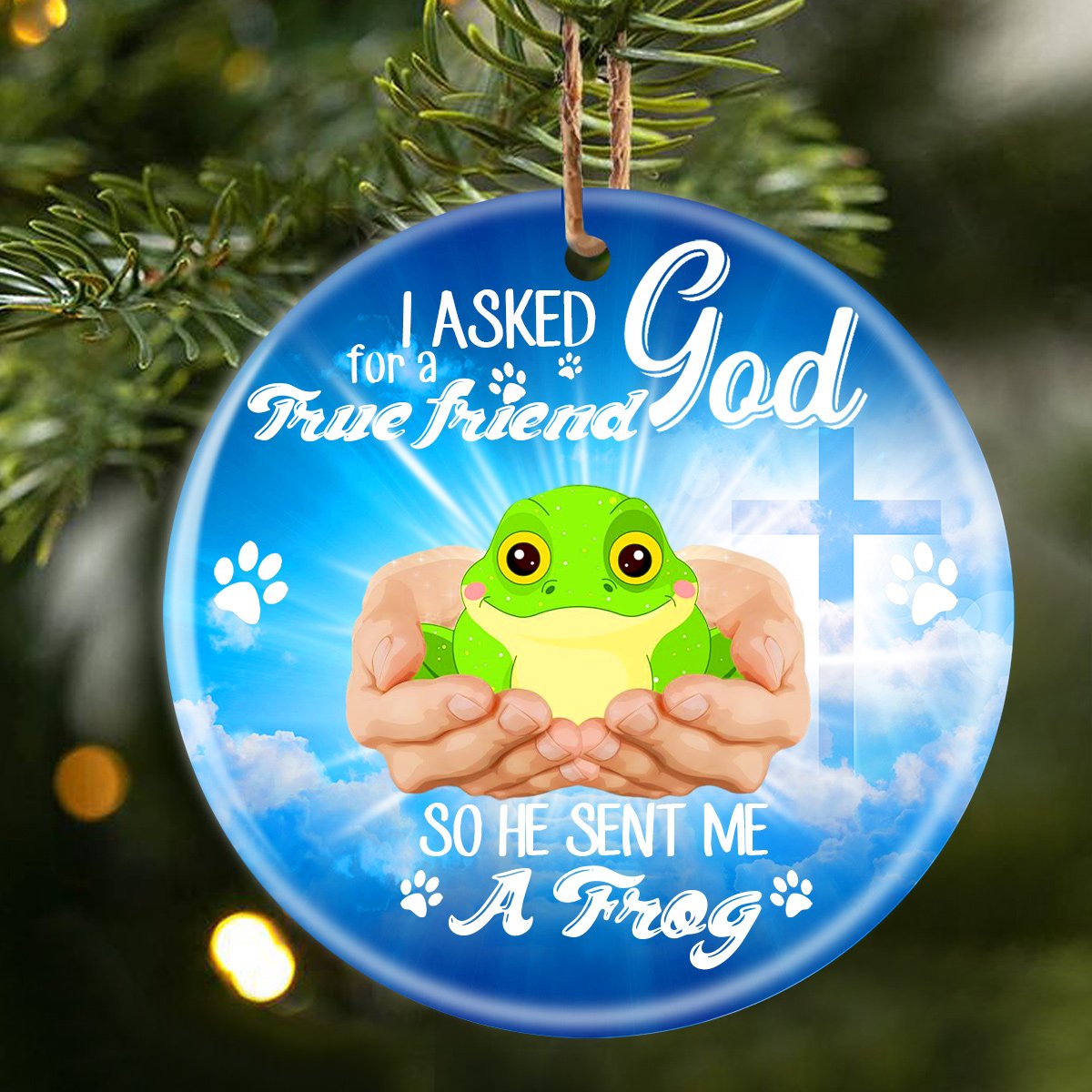 God Send Me A/An Frog Porcelain/Ceramic Ornament