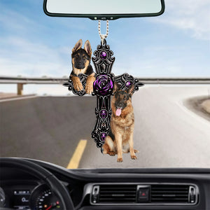 German Shepherd Pray For God Car Hanging Ornament