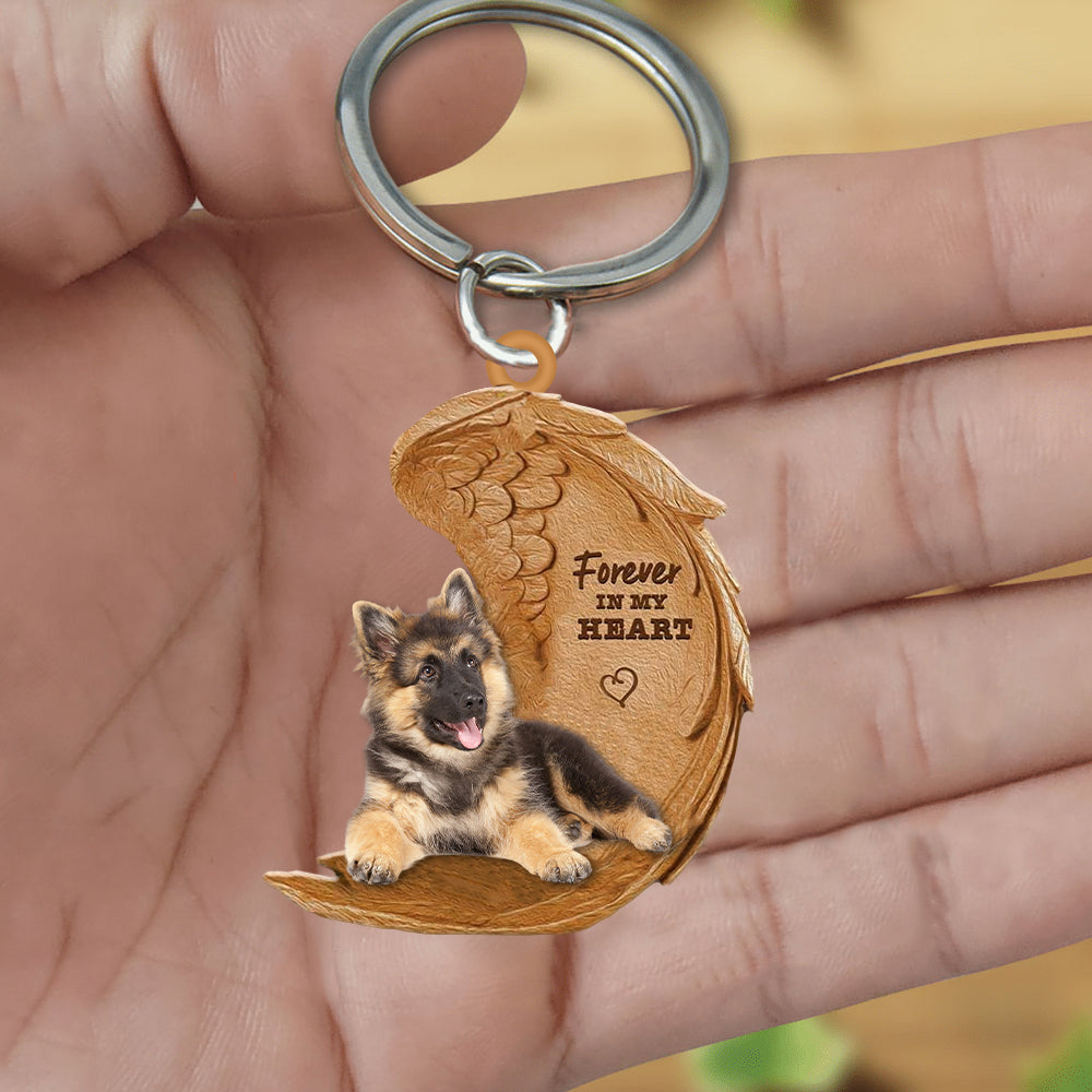 German Shepherd02 In My Heart Flat Acrylic Keychain