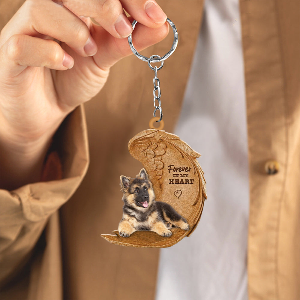 German Shepherd02 In My Heart Flat Acrylic Keychain