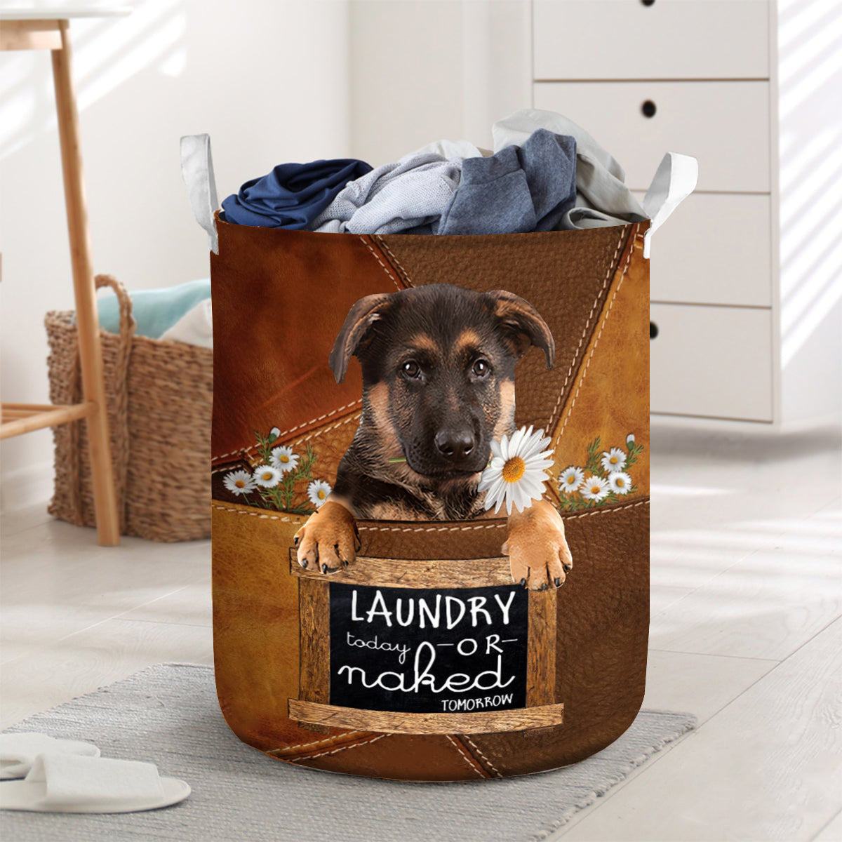 German Shepherd Laundry Today Or Naked Tomorrow Laundry Basket