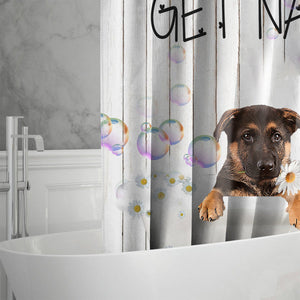 German Shepherd 2 Get Naked Daisy Shower Curtain
