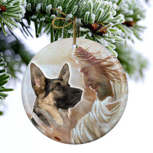 New Release -German Shepherd 02 With God Porcelain/Ceramic Ornament