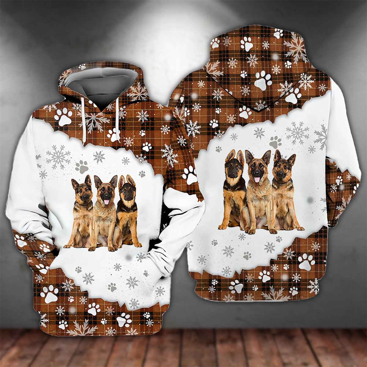 German Shepherd Happy Holiday Unisex Hoodie