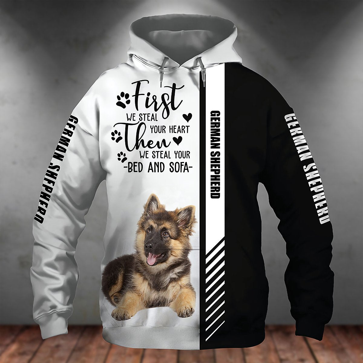 German Shepherd 2-First We Steal Your Heart Unisex Hoodie