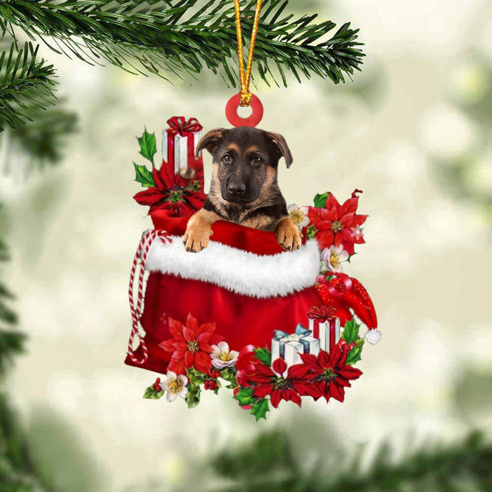 German Shepherd 2 In Gift Bag Christmas Ornament