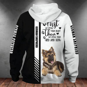 German Shepherd 2-First We Steal Your Heart Unisex Hoodie