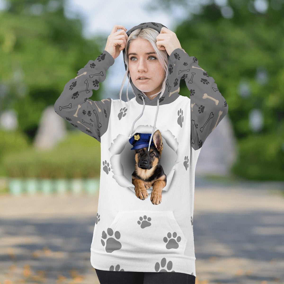 German Shepherd 2-Paw Dog Unisex Hoodie