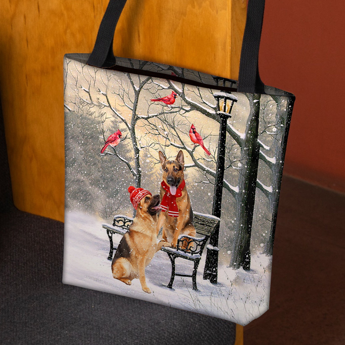German Shepherd  Hello Christmas/Winter/New Year Tote Bag