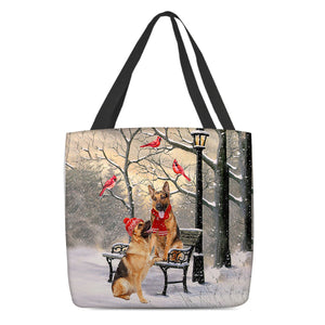 German Shepherd  Hello Christmas/Winter/New Year Tote Bag