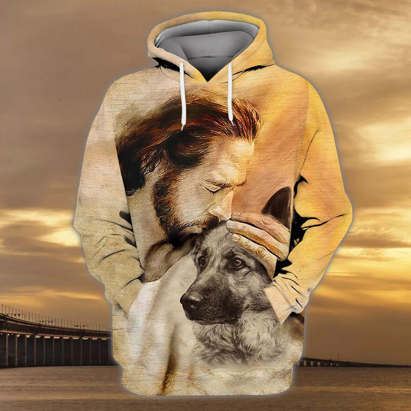 German Shepherd With God Unisex Hoodie