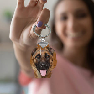 German Shepherd 3D Graphic Hoodie Acrylic Keychain