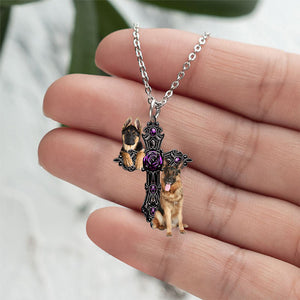 German Shepherd Pray For God Stainless Steel Necklace
