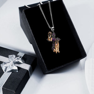 German Shepherd Pray For God Stainless Steel Necklace