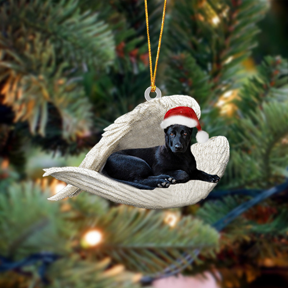 German Shepherd (Black) Sleeping Angel Christmas Ornament