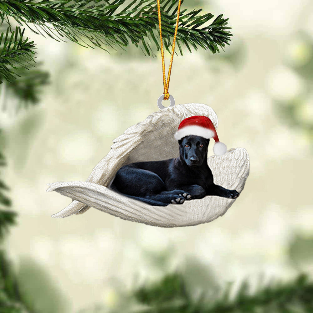 German Shepherd (Black) Sleeping Angel Christmas Ornament