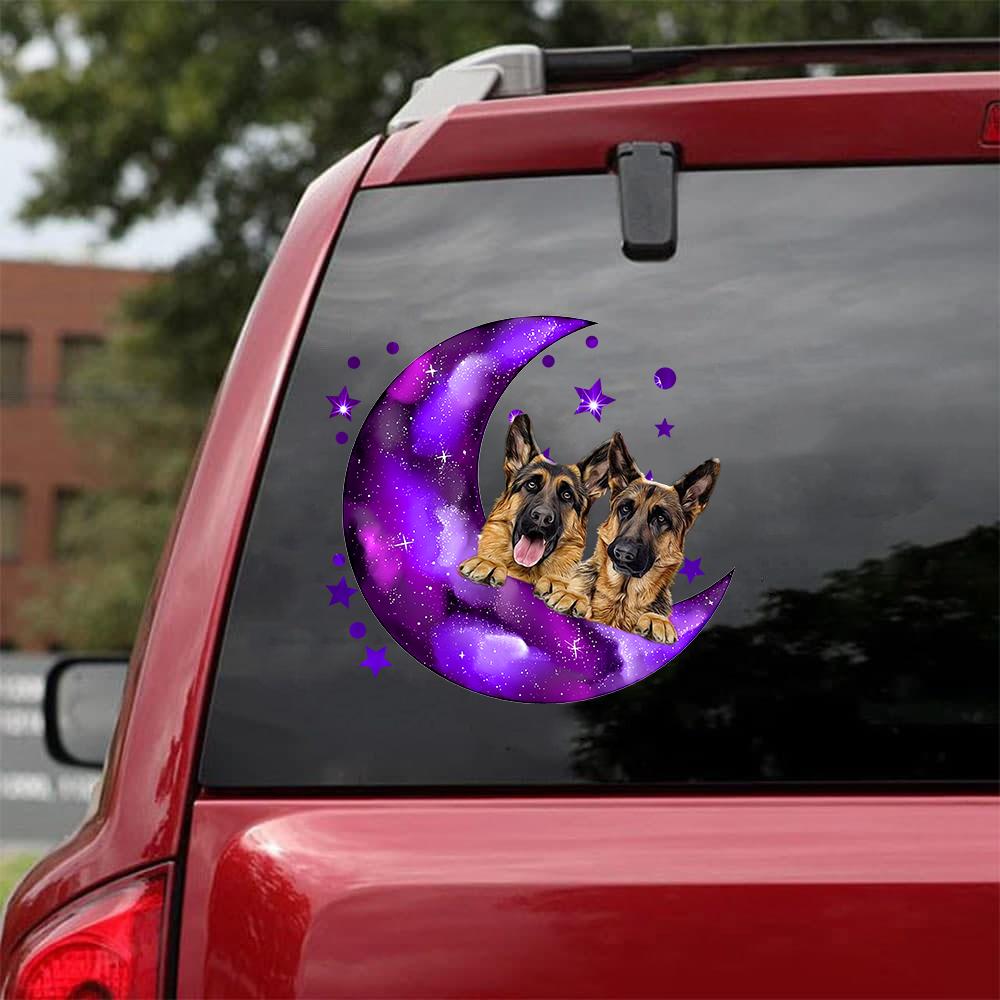 German Shepherd I Love You To The Moon Decal