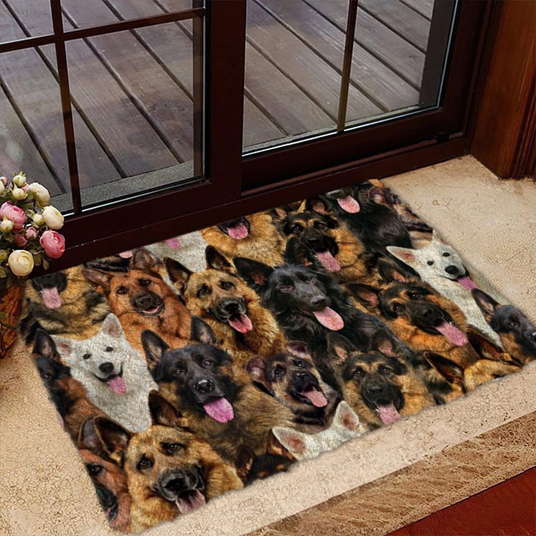 A Bunch Of German Shepherds Doormat